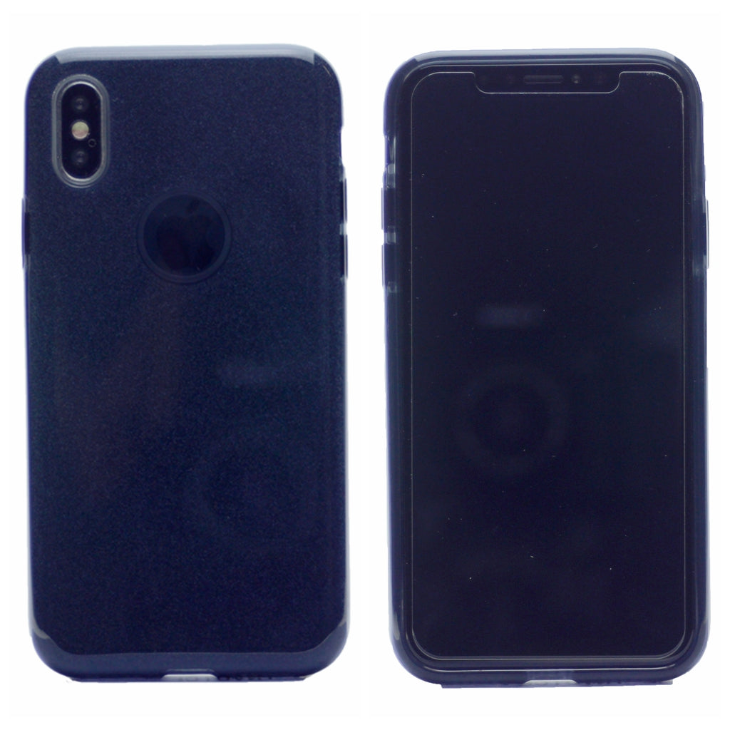 Clear Glitter Case, Protection Case Hard Plastic & Soft TPU Sturdy High Impact Resistant Cover for iPhone X(10), iPhone XS 5.8"