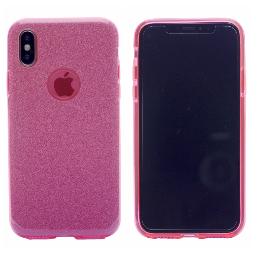 Clear Glitter Case, Protection Case Hard Plastic & Soft TPU Sturdy High Impact Resistant Cover for iPhone X(10), iPhone XS 5.8"