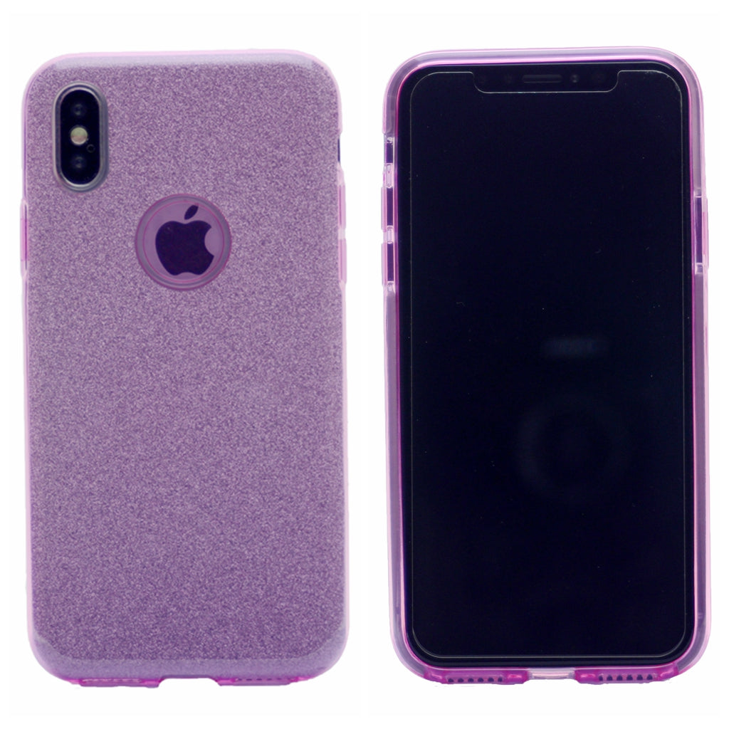 Clear Glitter Case, Protection Case Hard Plastic & Soft TPU Sturdy High Impact Resistant Cover for iPhone X(10), iPhone XS 5.8"