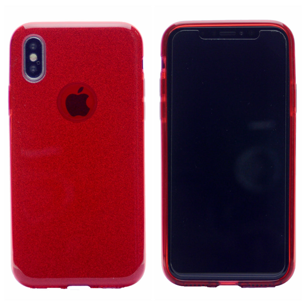 Clear Glitter Case, Protection Case Hard Plastic & Soft TPU Sturdy High Impact Resistant Cover for iPhone X(10), iPhone XS 5.8"