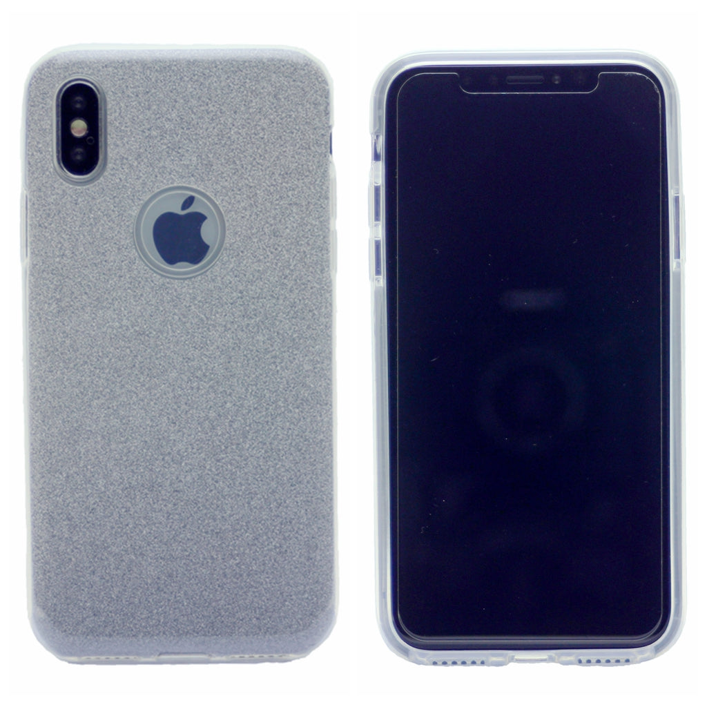 Clear Glitter Case, Protection Case Hard Plastic & Soft TPU Sturdy High Impact Resistant Cover for iPhone XS Max 6.5"