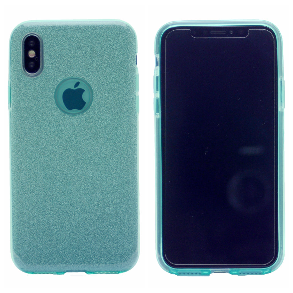 Clear Glitter Case, Protection Case Hard Plastic & Soft TPU Sturdy High Impact Resistant Cover for iPhone X(10), iPhone XS 5.8"