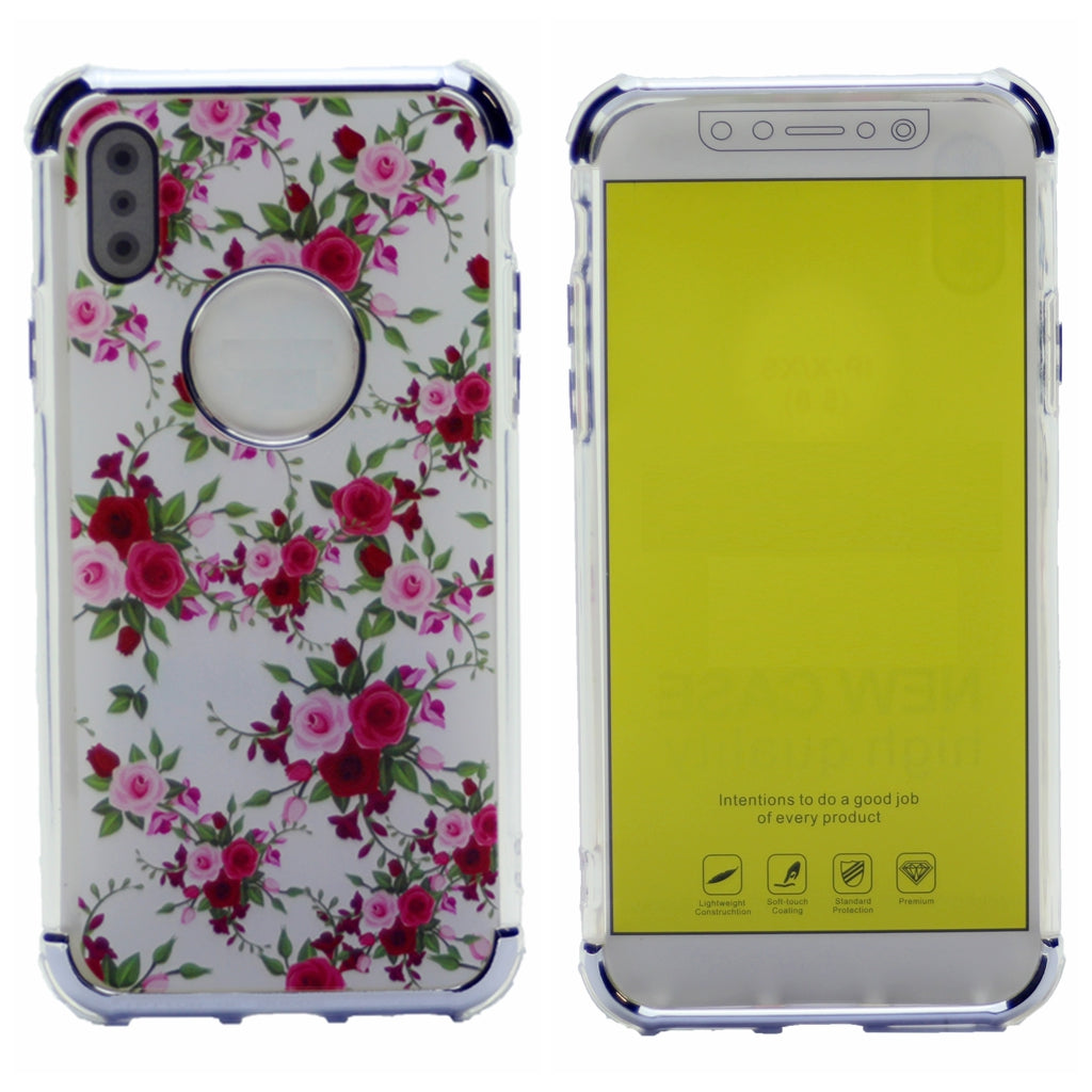 Flower Pattern Design Soft & Flexible TPU Thin Shockproof Case Cover For iPhone X(10), iPhone XS 5.8"