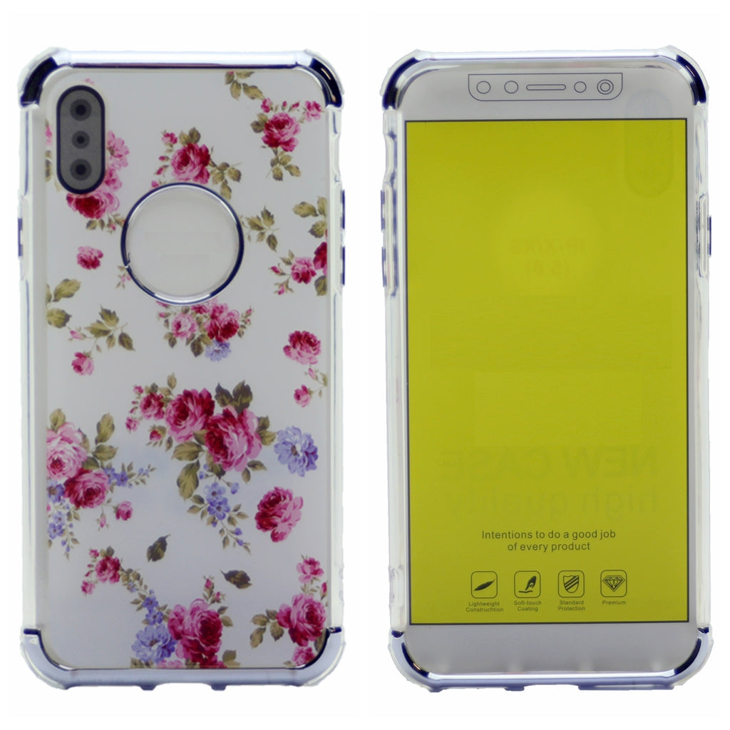 Flower Pattern Design Soft & Flexible TPU Thin Shockproof Case Cover For iPhone X(10), iPhone XS 5.8"