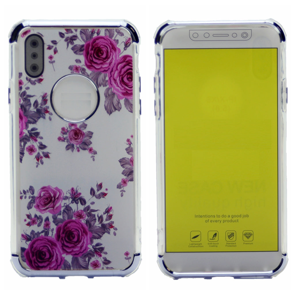 Flower Pattern Design Soft & Flexible TPU Thin Shockproof Case Cover For iPhone X(10), iPhone XS 5.8"