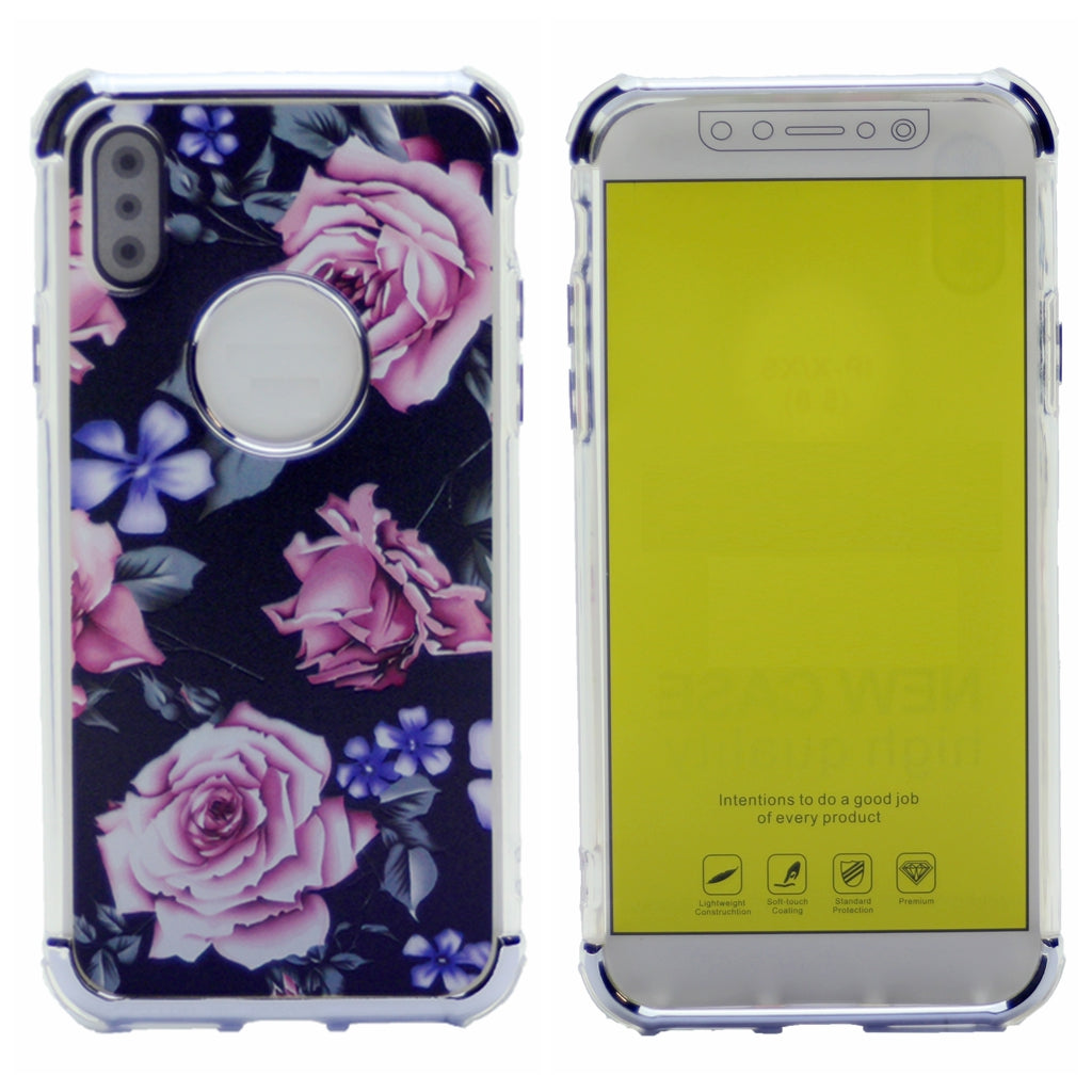 Flower Pattern Design Soft & Flexible TPU Thin Shockproof Case Cover For iPhone X(10), iPhone XS 5.8"