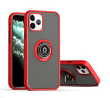 360 Degrees Rotating Metal Ring Kickstand, Heavy Duty Shockproof Protective Cover Rubber Hybrid Matte Clear Case For iPhone 12 Mini 5.4"