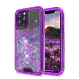 Liquid Bling Bling Sparkle Glitter 3 Layers Transparent Defender Armor Case For iPhone 11 6.1"