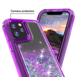 Liquid Bling Bling Sparkle Glitter 3 Layers Transparent Defender Armor Case For iPhone 11 6.1"
