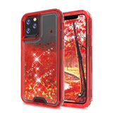 Liquid Bling Bling Sparkle Glitter 3 Layers Transparent Defender Armor Case For iPhone 11 6.1"