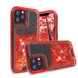 Liquid Bling Bling Sparkle Glitter 3 Layers Transparent Defender Armor Case For iPhone 11 6.1"