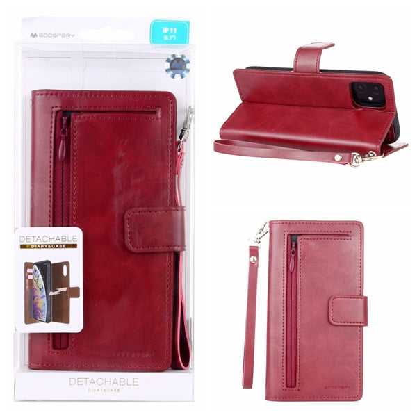 GOOSPERY Detachable Diary Horizontal Flip Leather Case with Holder & Card Slots & Zipper & Wallet For iPhone 11 Pro Max 6.5"