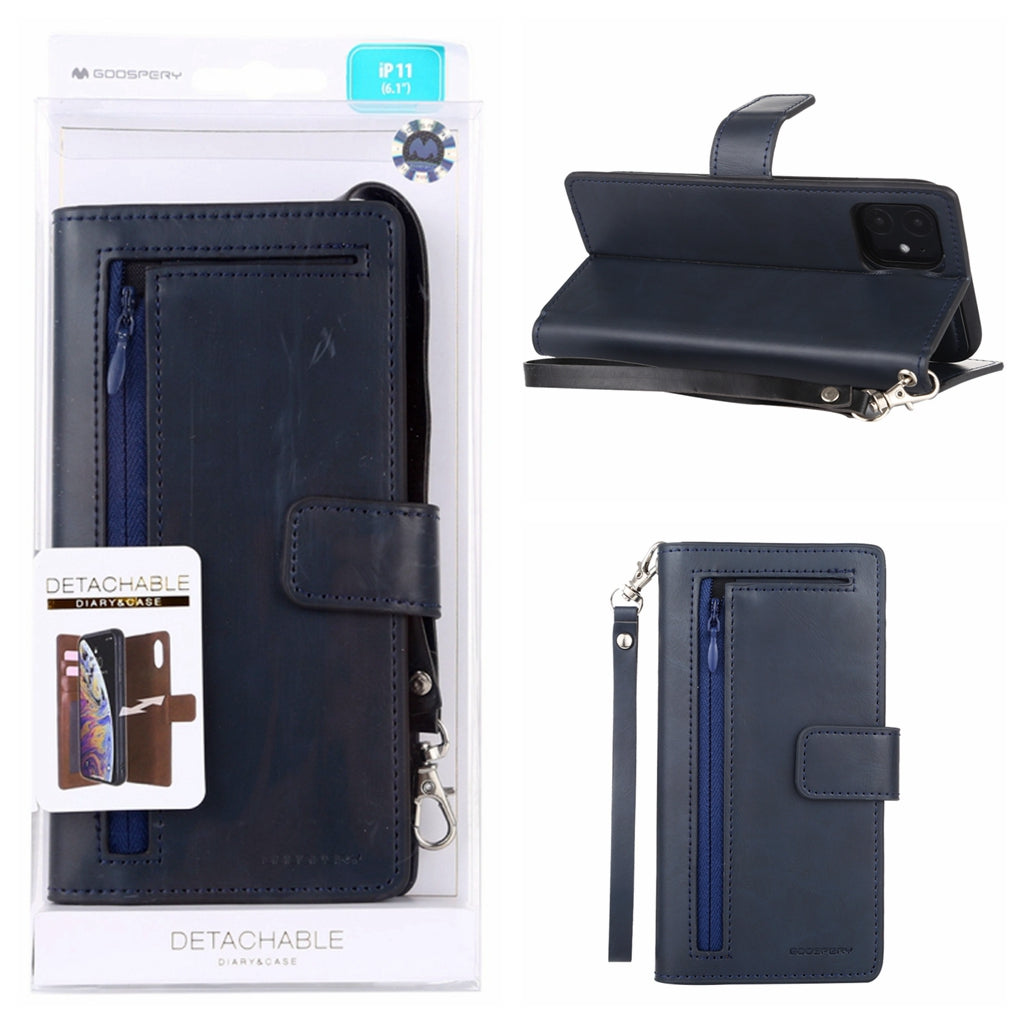 GOOSPERY Detachable Diary Horizontal Flip Leather Case with Holder & Card Slots & Zipper & Wallet For iPhone 11 Pro 5.8"