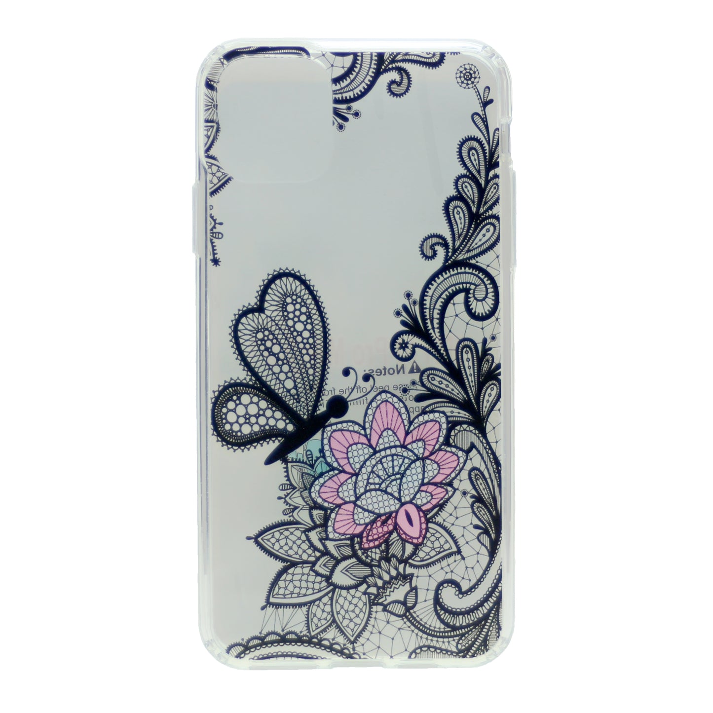 Hard PC Back w/ TPU Bumper+Flower Design Cover Phone Case for iPhone 11 Pro 5.8"