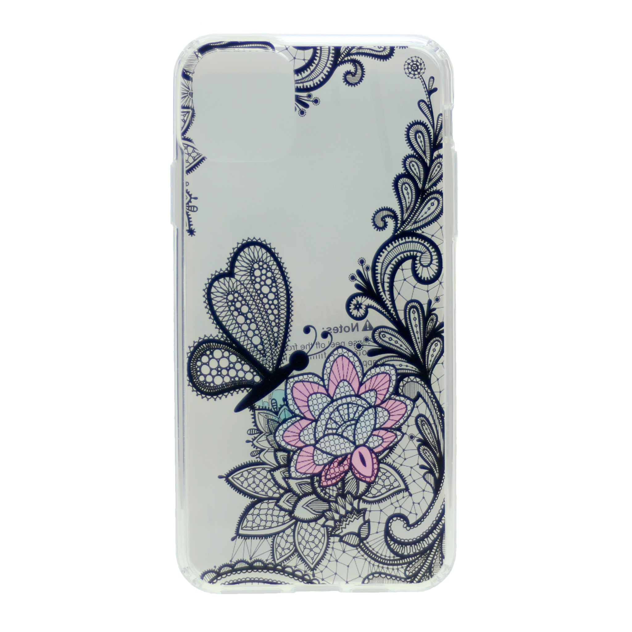 Hard PC Back w/ TPU Bumper+Flower Design Cover Phone Case for iPhone 11 Pro 5.8"