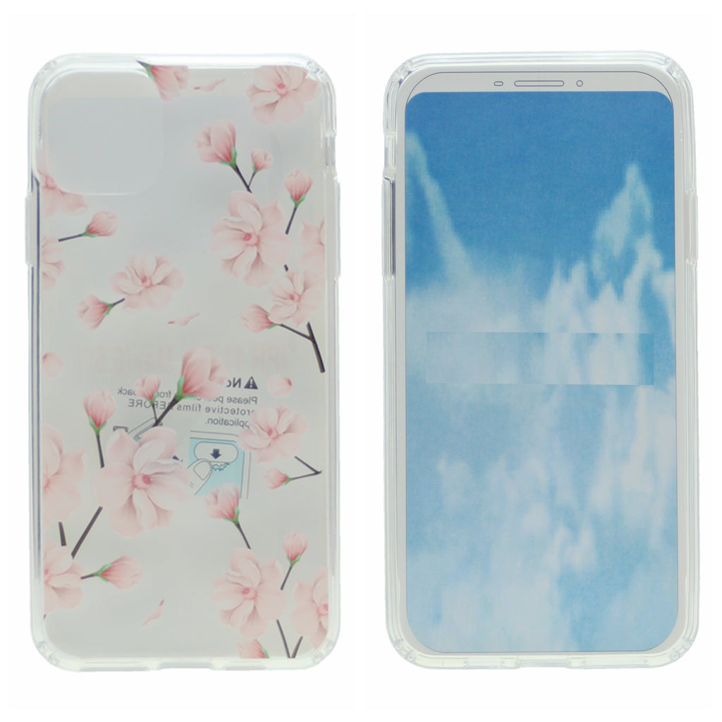 Hard PC Back w/ TPU Bumper+Flower Design Cover Phone Case for iPhone 11 Pro 5.8"