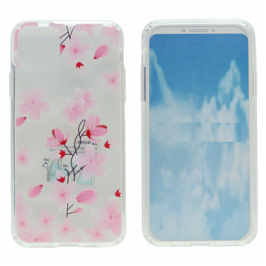 Hard PC Back w/ TPU Bumper+Flower Design Cover Phone Case for iPhone 11 Pro 5.8"