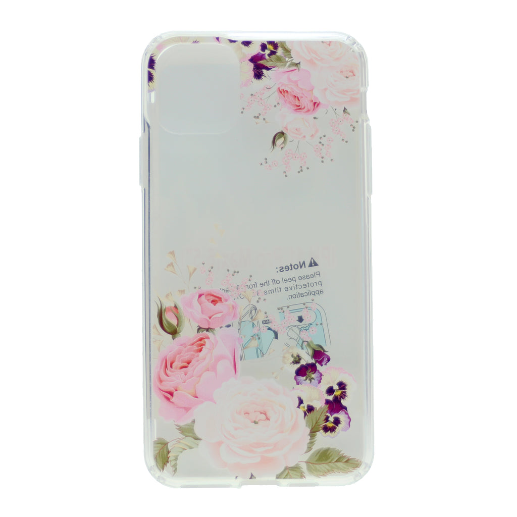 Hard PC Back w/ TPU Bumper+Flower Design Cover Phone Case for iPhone 11 Pro 5.8"