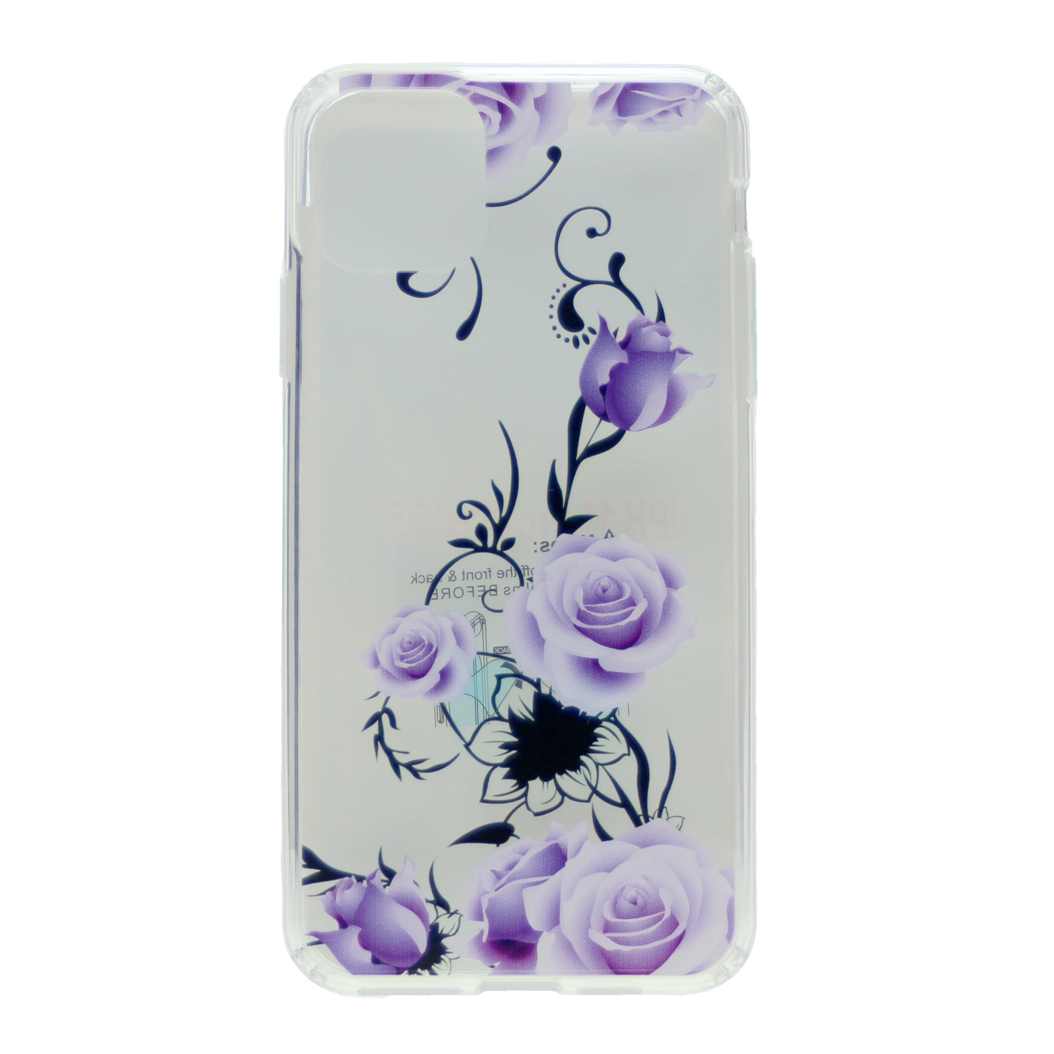 Hard PC Back w/ TPU Bumper+Flower Design Cover Phone Case for iPhone 11 Pro 5.8"