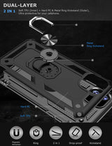 PC+TPU Dual Layer Hybrid Rugged Shockproof Cover Case w/360 Degrees Rotating Ring Stand For iPhone 11 Pro Max 6.5"