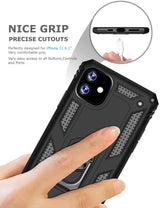 PC+TPU Dual Layer Hybrid Rugged Shockproof Cover Case w/360 Degrees Rotating Ring Stand For iPhone 11 Pro 5.8"
