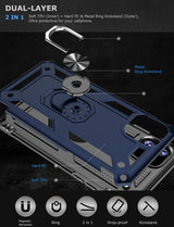 PC+TPU Dual Layer Hybrid Rugged Shockproof Cover Case w/360 Degrees Rotating Ring Stand For iPhone 11 Pro 5.8"