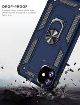 PC+TPU Dual Layer Hybrid Rugged Shockproof Cover Case w/360 Degrees Rotating Ring Stand For iPhone 11 Pro 5.8"