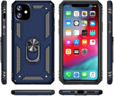 PC+TPU Dual Layer Hybrid Rugged Shockproof Cover Case w/360 Degrees Rotating Ring Stand For iPhone 11 Pro 5.8"