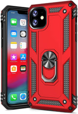 PC+TPU Dual Layer Hybrid Rugged Shockproof Cover Case w/360 Degrees Rotating Ring Stand For iPhone 11 Pro 5.8"