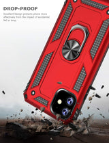 PC+TPU Dual Layer Hybrid Rugged Shockproof Cover Case w/360 Degrees Rotating Ring Stand For iPhone 11 Pro Max 6.5"
