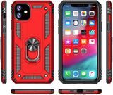 PC+TPU Dual Layer Hybrid Rugged Shockproof Cover Case w/360 Degrees Rotating Ring Stand For iPhone 11 Pro Max 6.5"