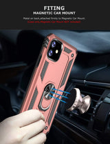 PC+TPU Dual Layer Hybrid Rugged Shockproof Cover Case w/360 Degrees Rotating Ring Stand For iPhone 11 Pro 5.8"