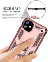 PC+TPU Dual Layer Hybrid Rugged Shockproof Cover Case w/360 Degrees Rotating Ring Stand For iPhone 11 Pro Max 6.5"