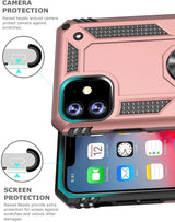 PC+TPU Dual Layer Hybrid Rugged Shockproof Cover Case w/360 Degrees Rotating Ring Stand For iPhone 11 Pro Max 6.5"