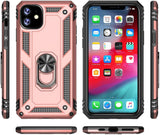 PC+TPU Dual Layer Hybrid Rugged Shockproof Cover Case w/360 Degrees Rotating Ring Stand For iPhone 11 Pro 5.8"