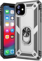 PC+TPU Dual Layer Hybrid Rugged Shockproof Cover Case w/360 Degrees Rotating Ring Stand For iPhone 11 Pro 5.8"