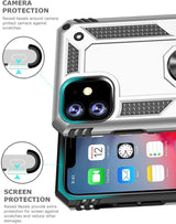 PC+TPU Dual Layer Hybrid Rugged Shockproof Cover Case w/360 Degrees Rotating Ring Stand For iPhone 11 Pro 5.8"