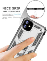 PC+TPU Dual Layer Hybrid Rugged Shockproof Cover Case w/360 Degrees Rotating Ring Stand For iPhone 11 Pro 5.8"