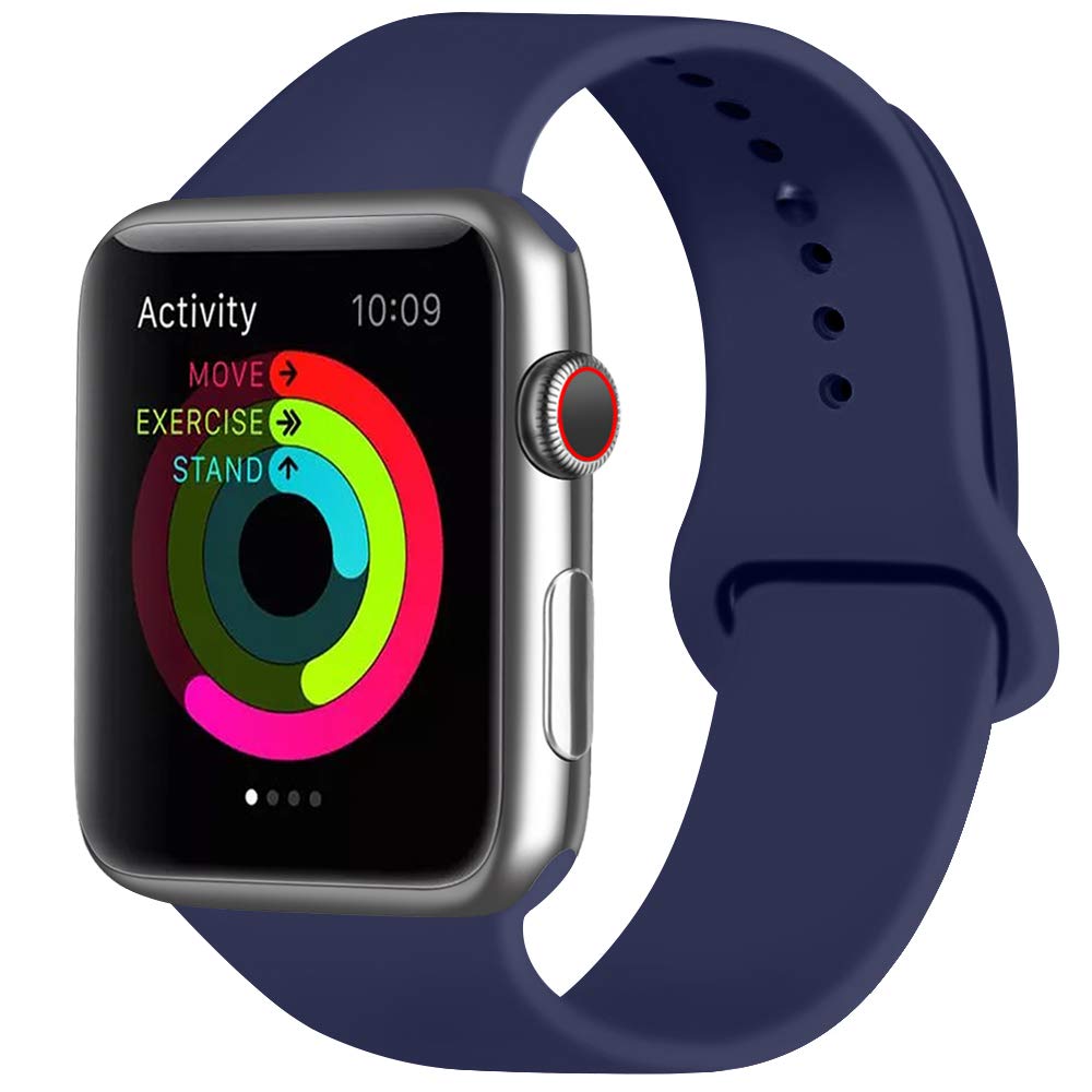 Silicone Sport Loop Replacement Band for Apple Watch 42mm 44mm Series 1,2,3,4,5,6