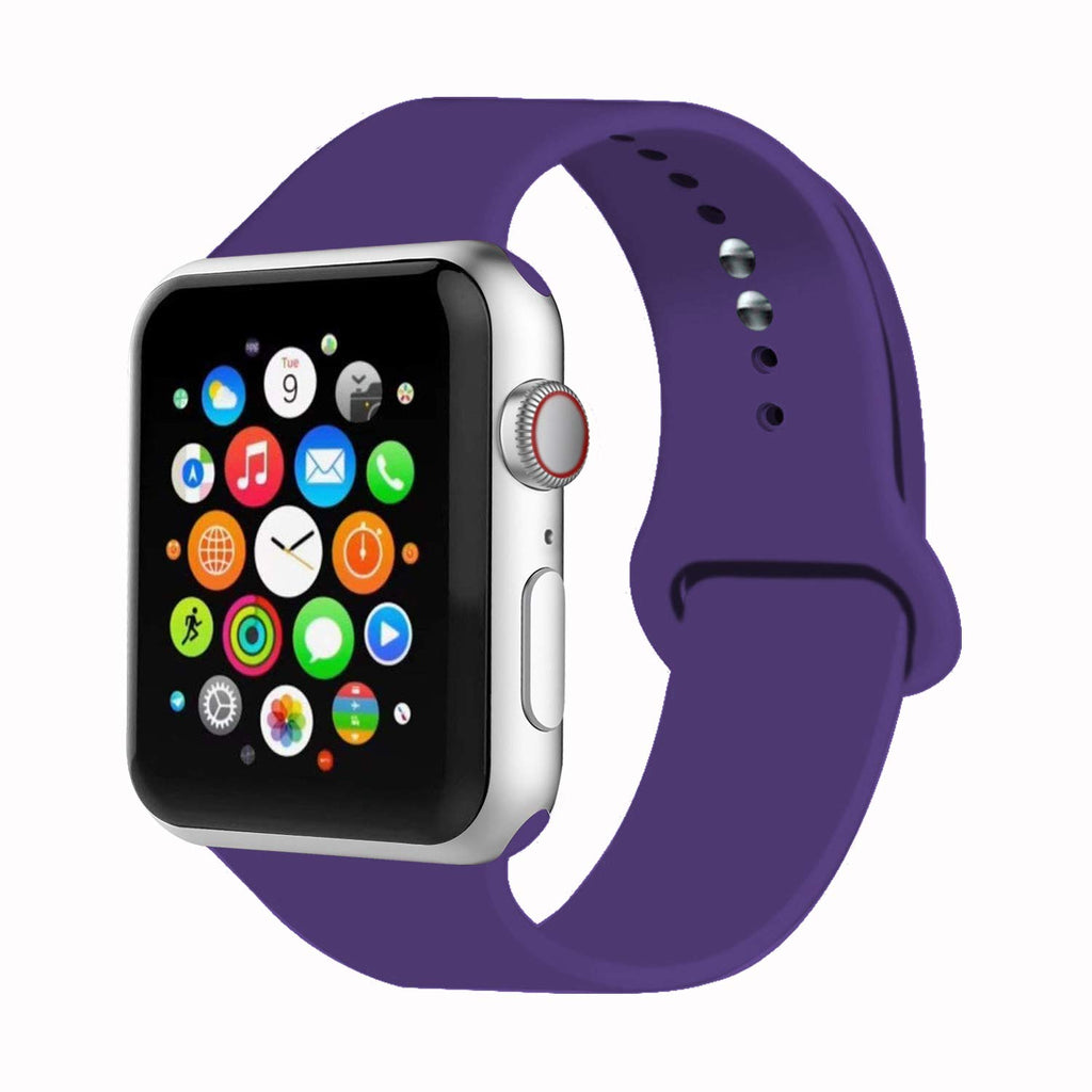 Silicone Sport Loop Replacement Band for Apple Watch 42mm 44mm Series 1,2,3,4,5,6