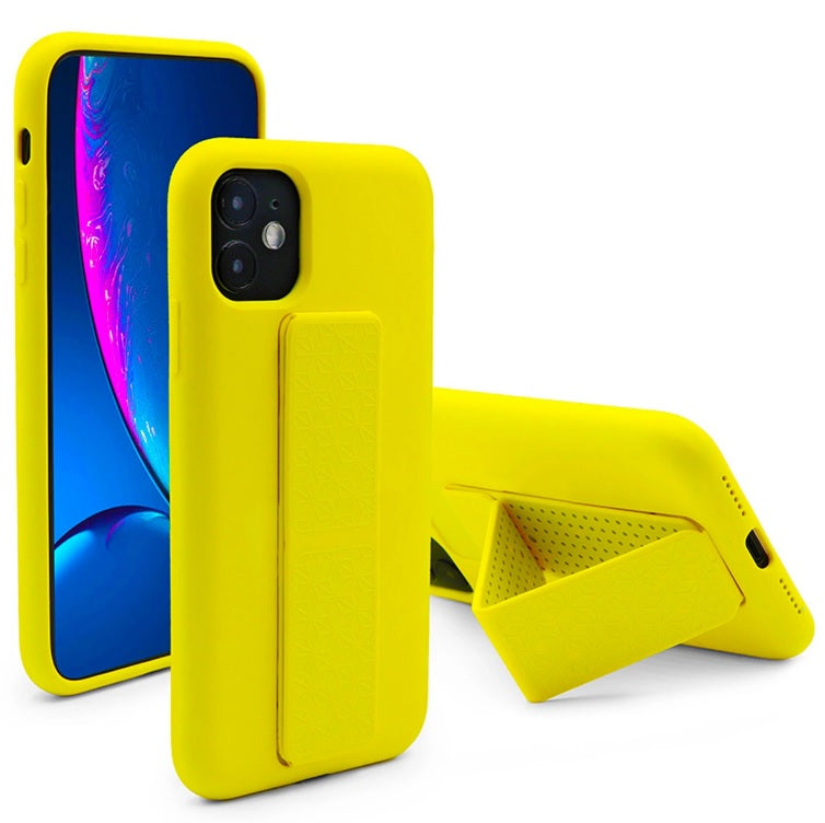 Silicone Case with Vertical & Horizontal Magnetic Stand Hand Strap Case For Iphone 12 Pro Max (6.7")