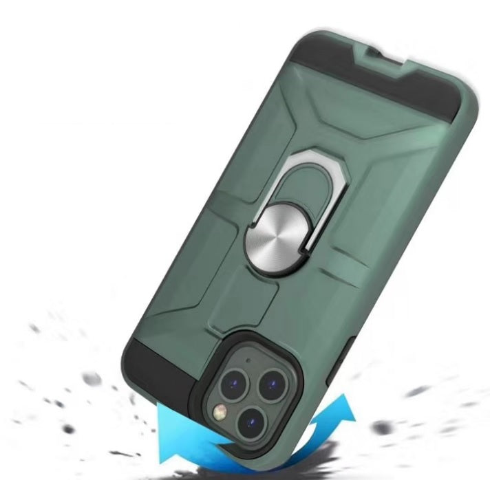 Anti-Drop Hybrid Magnetic Hard Armor Case with Ring Holder for iPhone 12, 12 Pro 6.1"