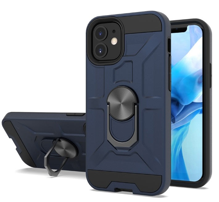 Anti-Drop Hybrid Magnetic Hard Armor Case with Ring Holder for iPhone 12, 12 Pro 6.1"