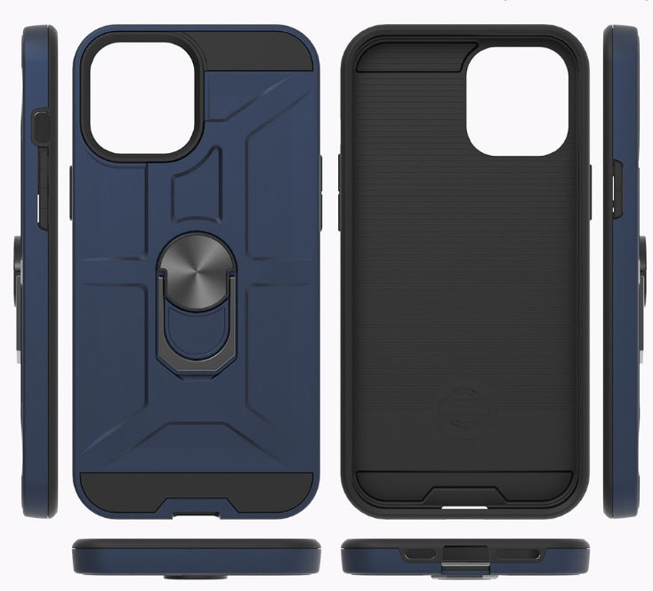 Anti-Drop Hybrid Magnetic Hard Armor Case with Ring Holder for iPhone 12 Mini 5.4"