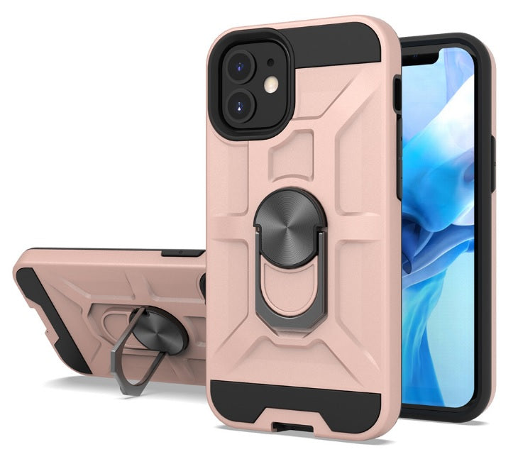 Anti-Drop Hybrid Magnetic Hard Armor Case with Ring Holder for iPhone 12 Pro Max 6.5"