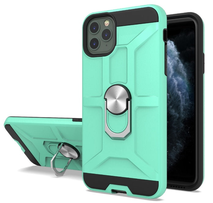Anti-Drop Hybrid Magnetic Hard Armor Case with Ring Holder for iPhone 12 Pro Max 6.5"