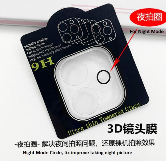 [1 Piece] Full Transparent, 3D Full Coverage Camera Lens Protection For Iphone 12 Series