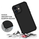 Shockproof Heavy Duty High Impact Resistant Rugged Hybrid Three Layer Armor Full Body Protection Case for iPhone 12, 12 Pro 6.1"