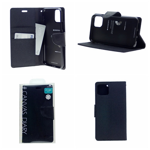 Goospery CANVAS Card Holder Fabric Folio Wallet Flip Stand Case For iPhone 12 Mini (5.4 inches)