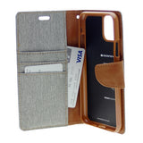 Goospery CANVAS Card Holder Fabric Folio Wallet Flip Stand Case For iPhone 12 Mini (5.4 inches)